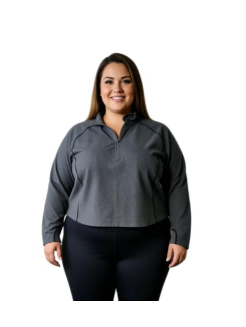 Women's Old Navy Active Power Soft Go Dry Sz 3x Gray Long Sleeve Athletic Gym